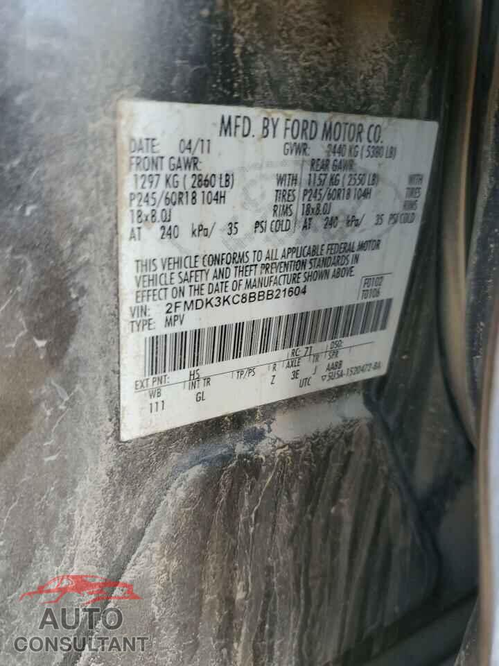 FORD EDGE 2011 - 2FMDK3KC8BBB21604