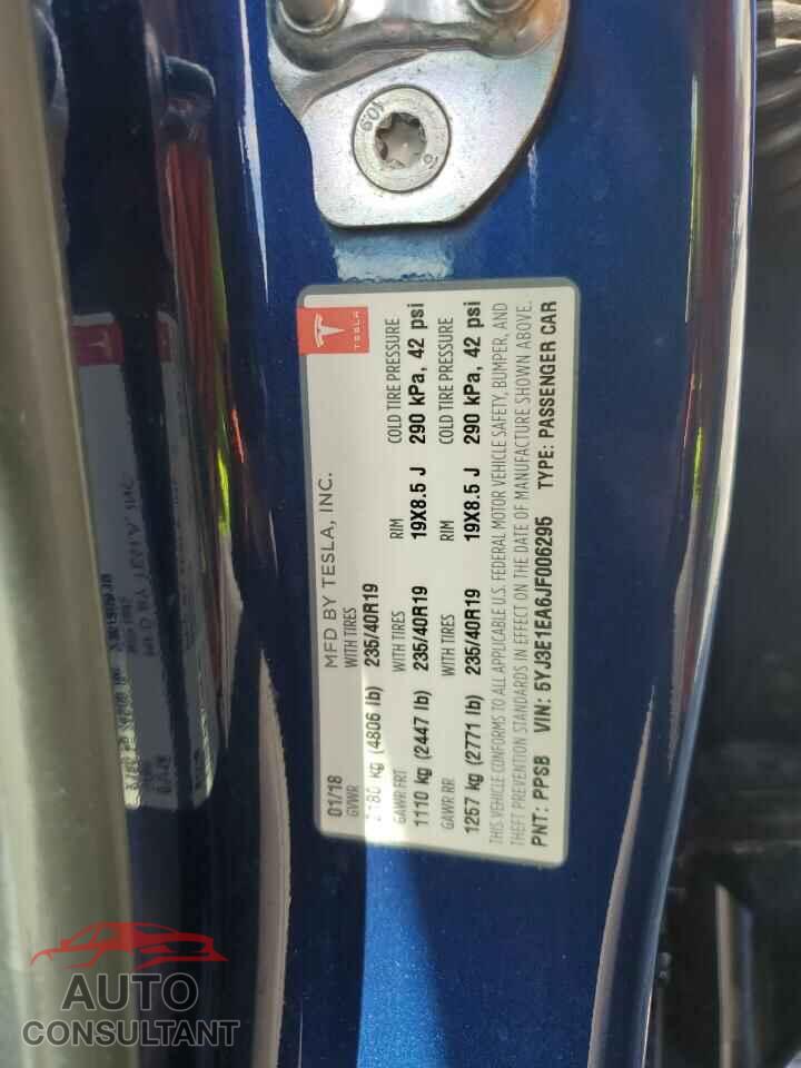 TESLA MODEL 3 2018 - 5YJ3E1EA6JF006295