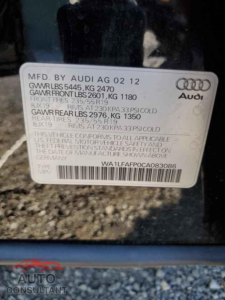 AUDI Q5 2012 - WA1LFAFP0CA083086