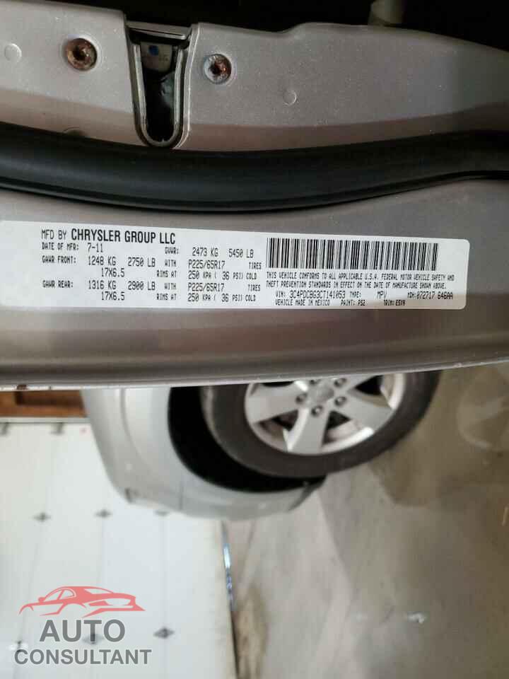 DODGE JOURNEY 2012 - 3C4PDCBG3CT141053