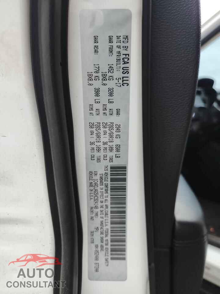 DODGE DURANGO 2017 - 1C4RDJAG5HC924148