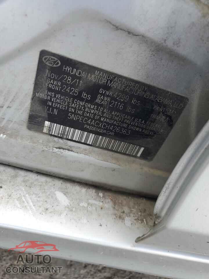 HYUNDAI SONATA 2012 - 5NPEC4ACXCH426363