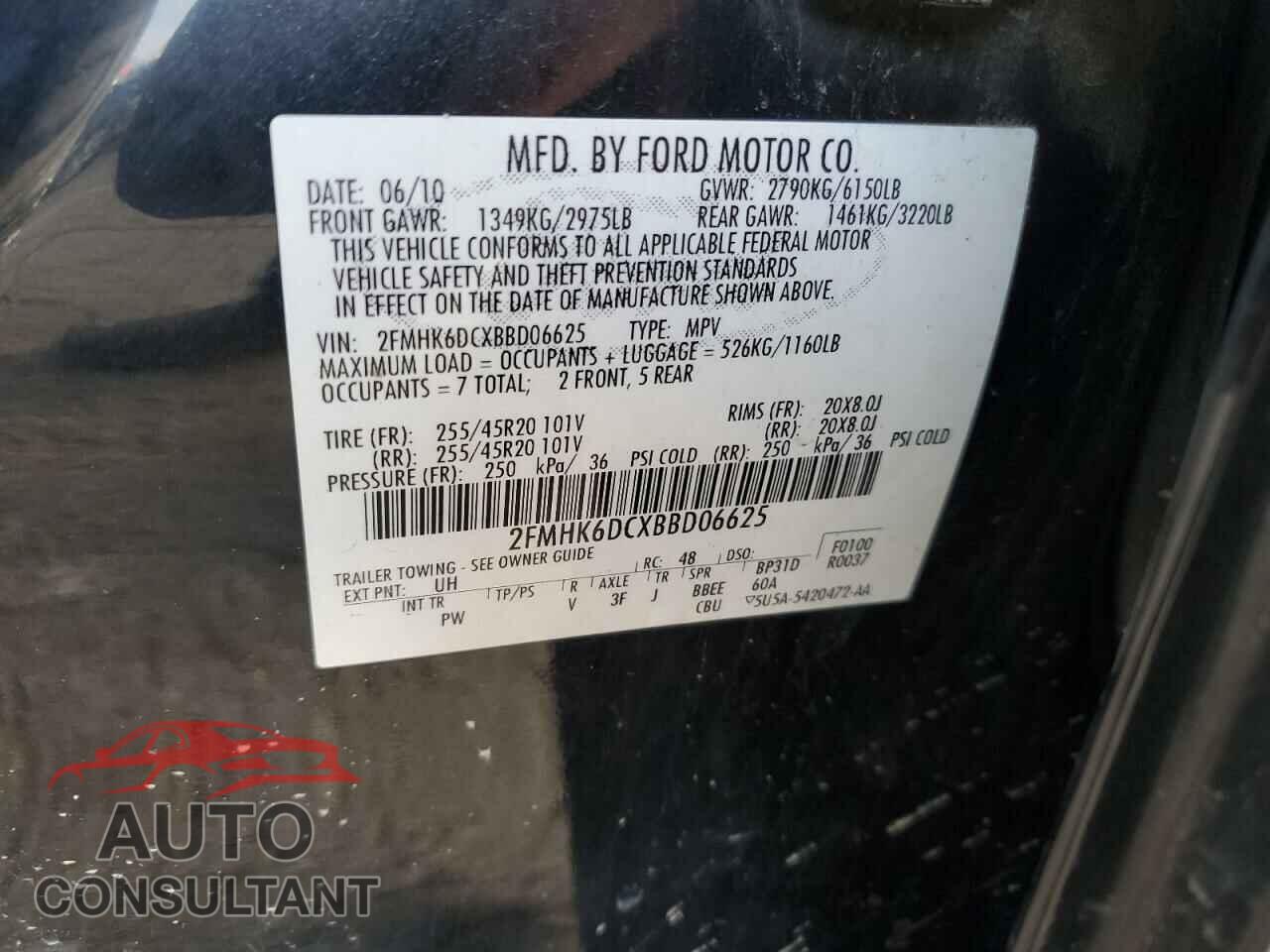 FORD FLEX 2011 - 2FMHK6DCXBBD06625