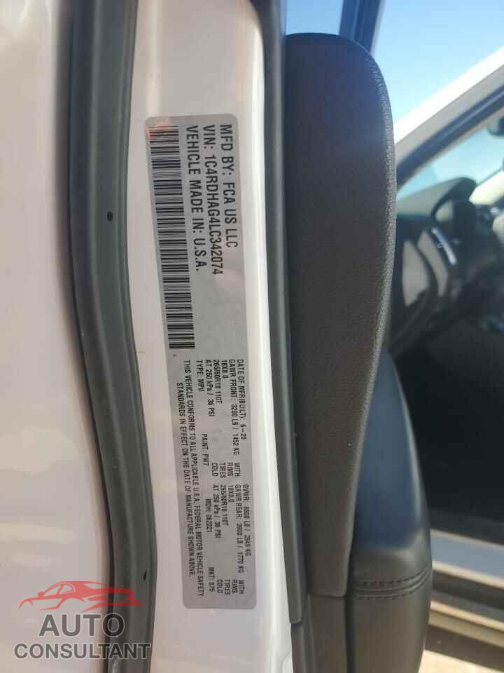 DODGE DURANGO 2020 - 1C4RDHAG4LC342074