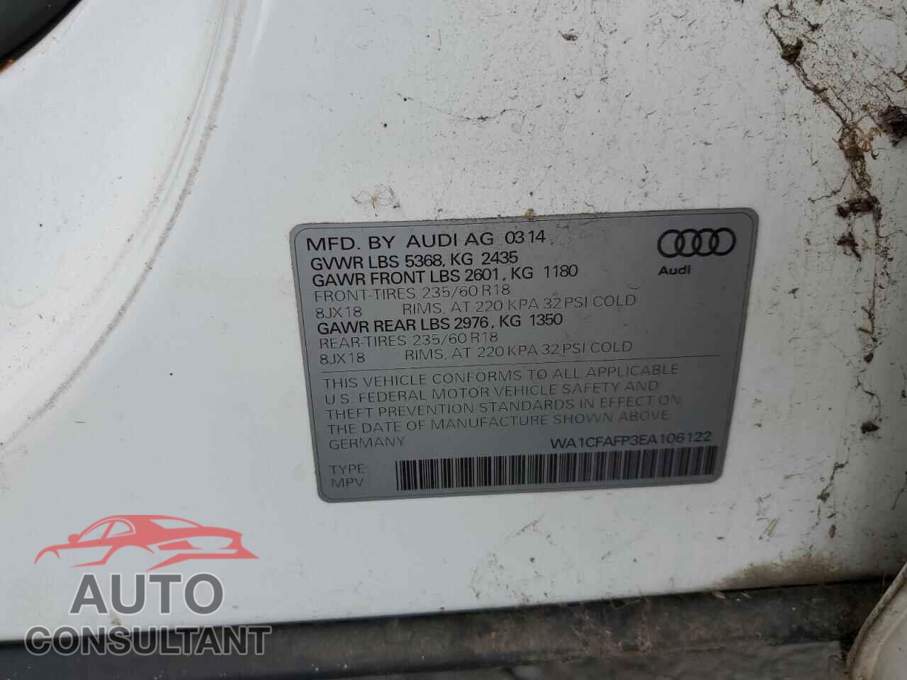 AUDI Q5 2014 - WA1CFAFP3EA106122