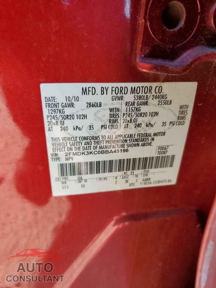 FORD EDGE 2011 - 2FMDK3KC0BBA45196
