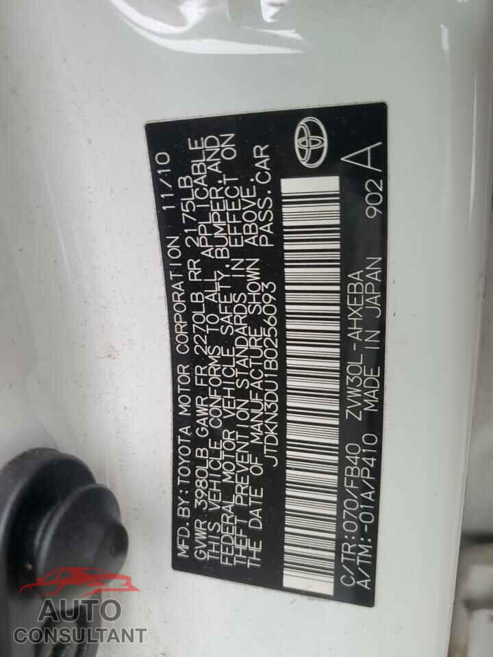 TOYOTA PRIUS 2011 - JTDKN3DU1B0256093