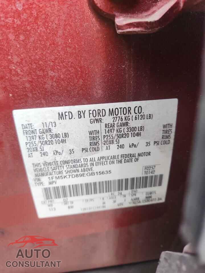 FORD EXPLORER 2014 - 1FM5K7D89EGB15635