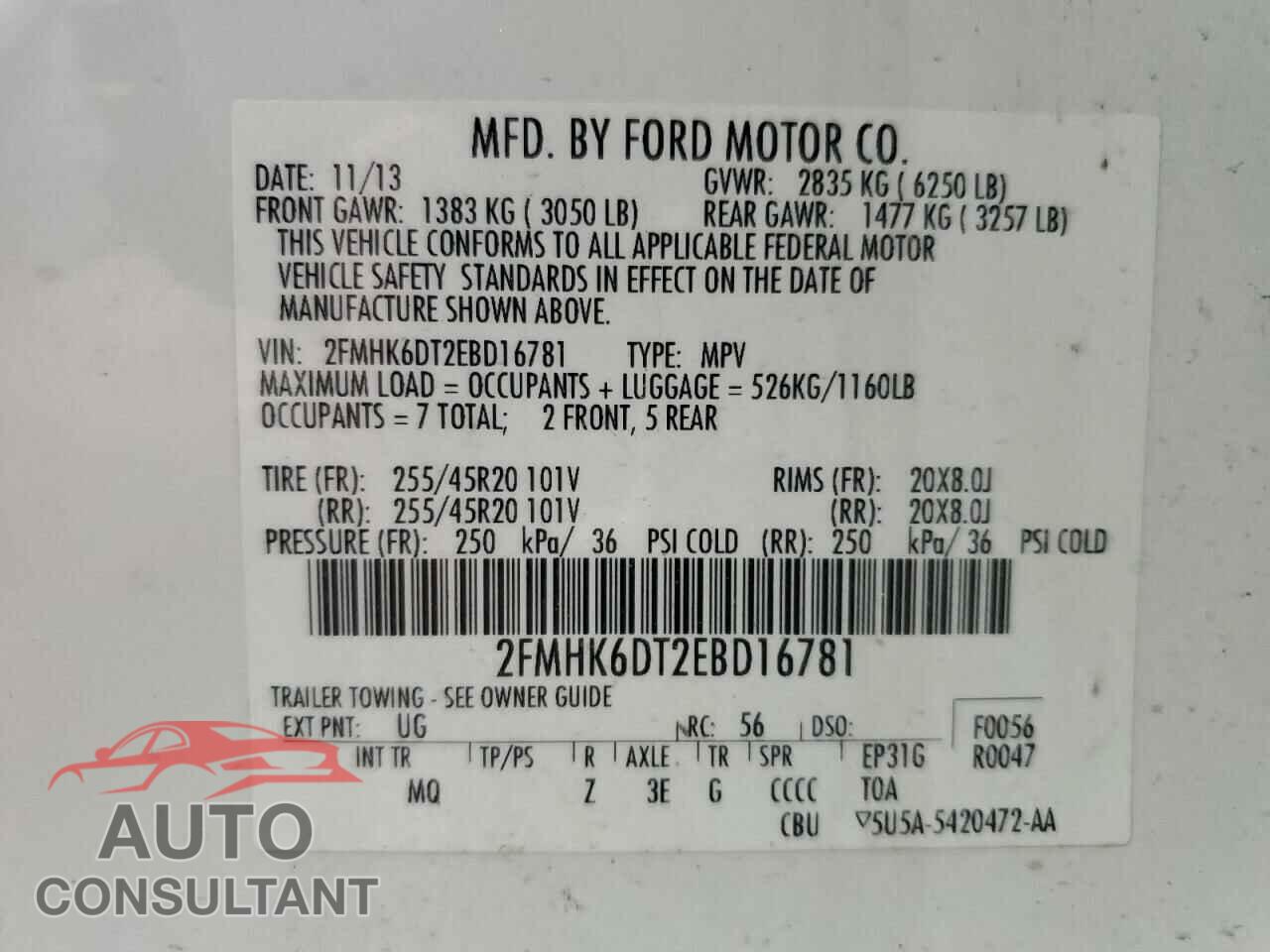 FORD FLEX 2014 - 2FMHK6DT2EBD16781