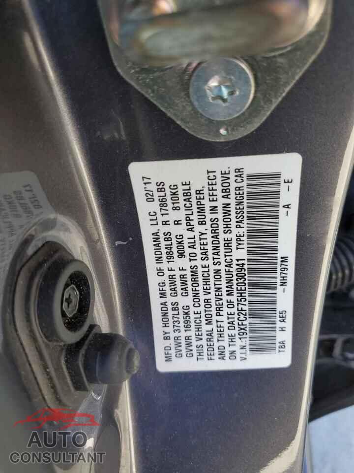 HONDA CIVIC 2017 - 19XFC2F75HE030941