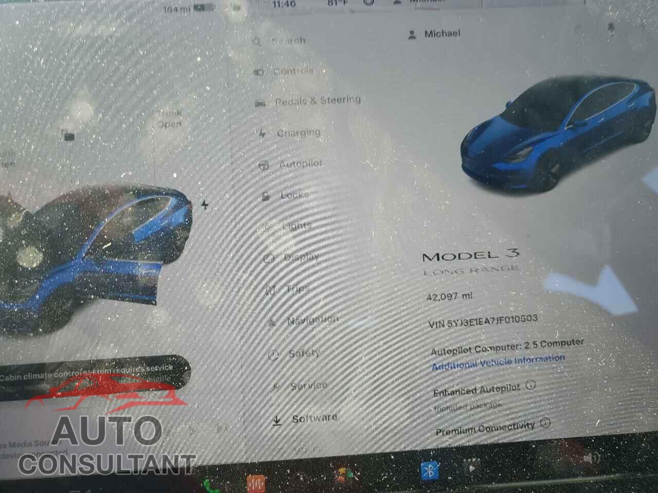 TESLA MODEL 3 2018 - 5YJ3E1EA7JF010503