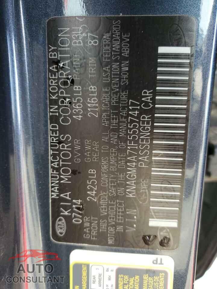 KIA OPTIMA 2015 - KNAGM4A71F5557417