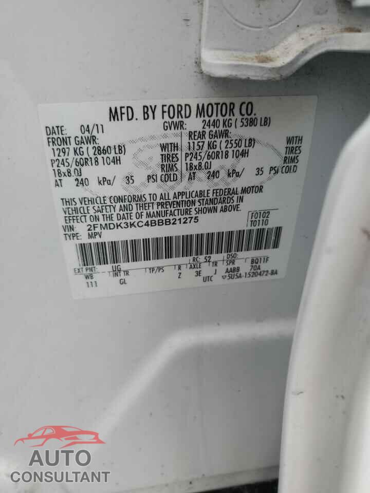 FORD EDGE 2011 - 2FMDK3KC4BBB21275