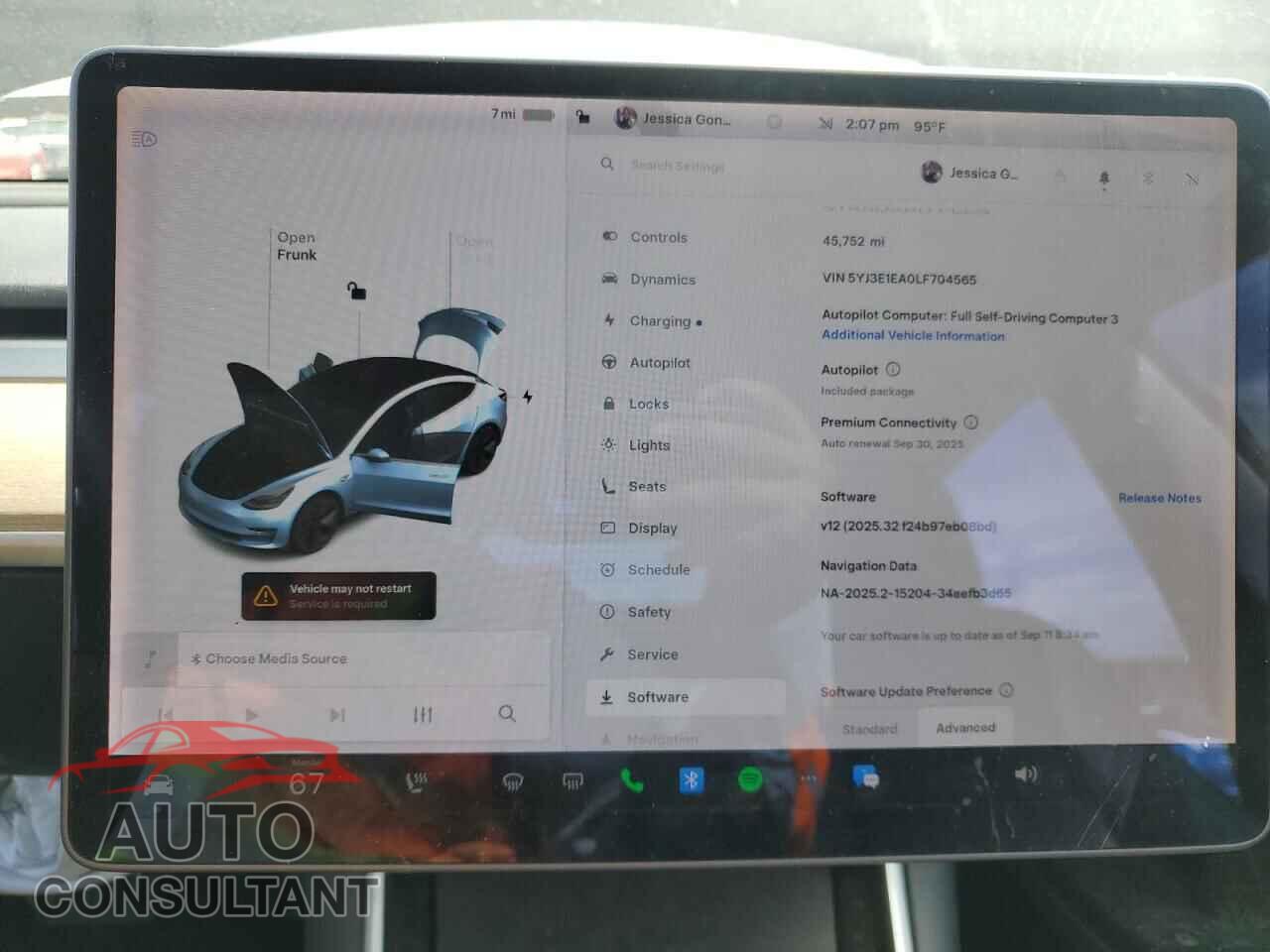 TESLA MODEL 3 2020 - 5YJ3E1EA0LF704565
