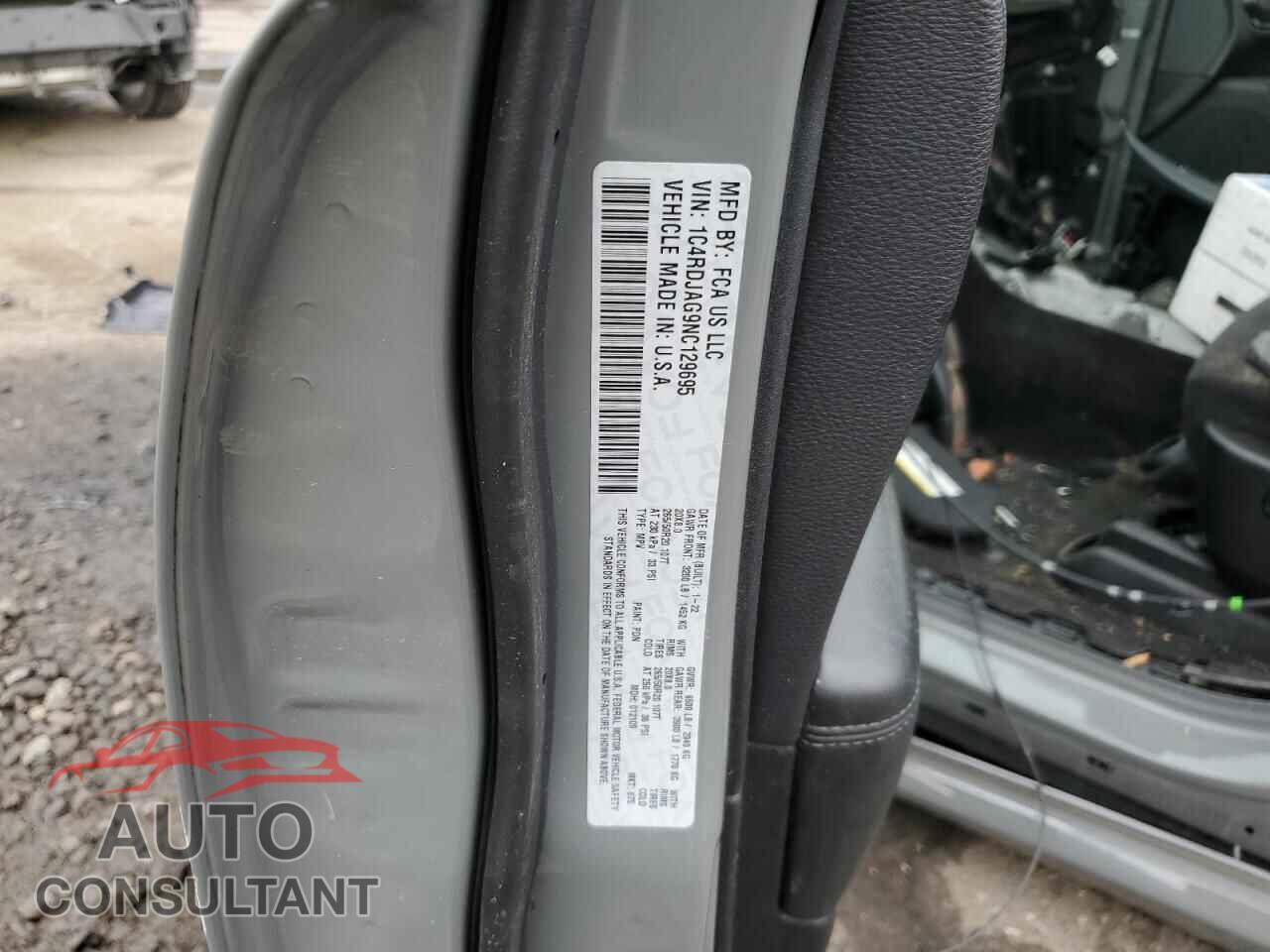 DODGE DURANGO 2022 - 1C4RDJAG9NC129695