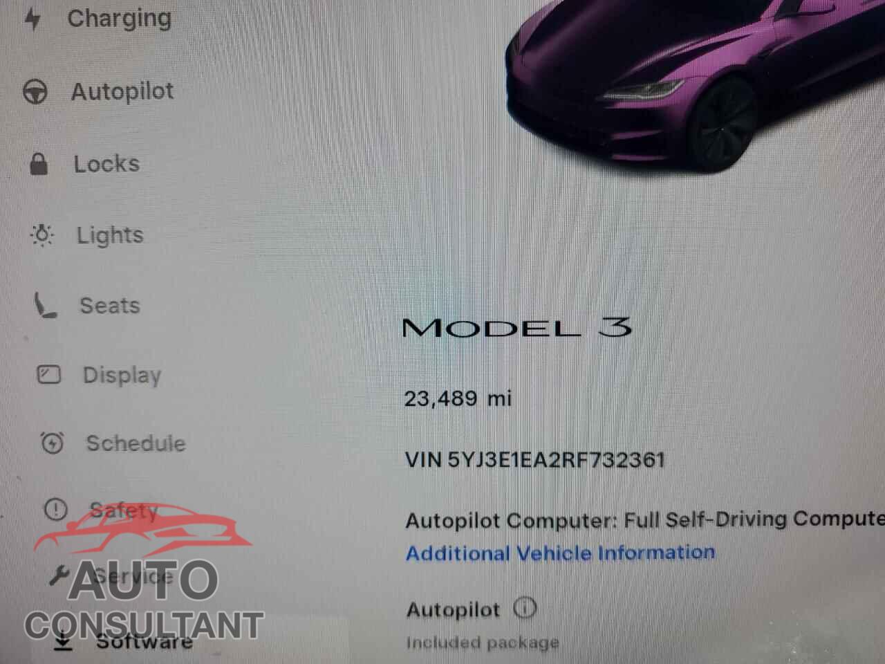 TESLA MODEL 3 2024 - 5YJ3E1EA2RF732361