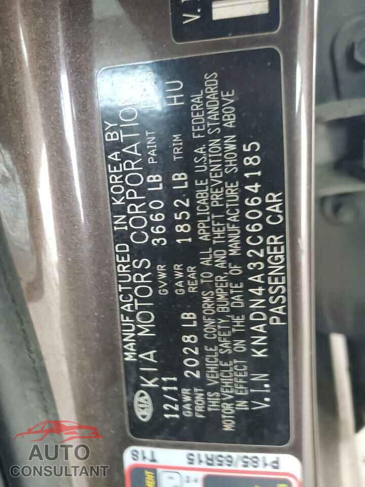 KIA RIO 2012 - KNADN4A32C6064185