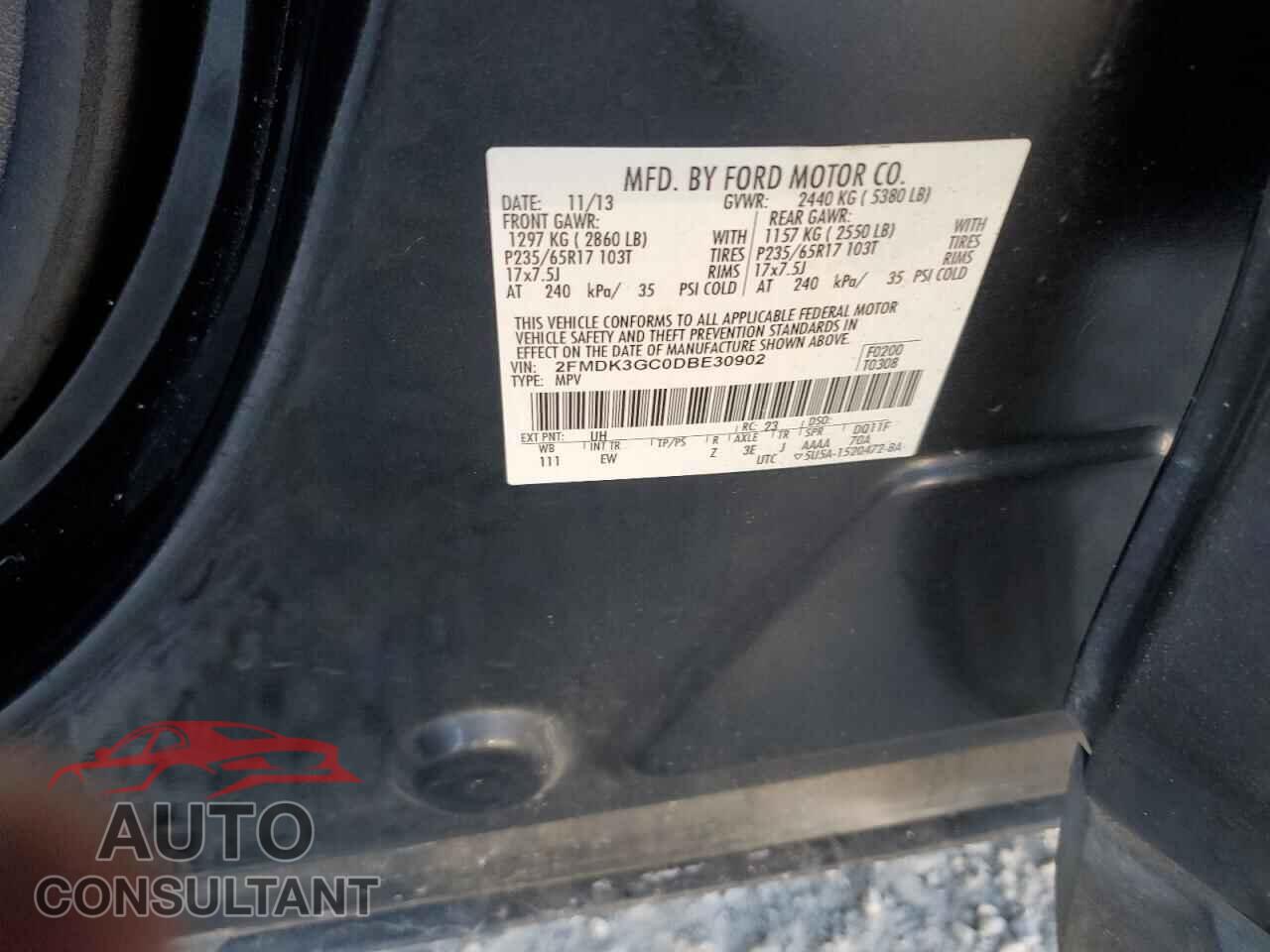 FORD EDGE 2013 - 2FMDK3GC0DBE30902
