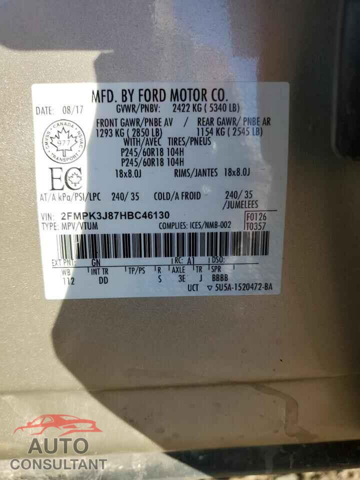FORD EDGE 2017 - 2FMPK3J87HBC46130
