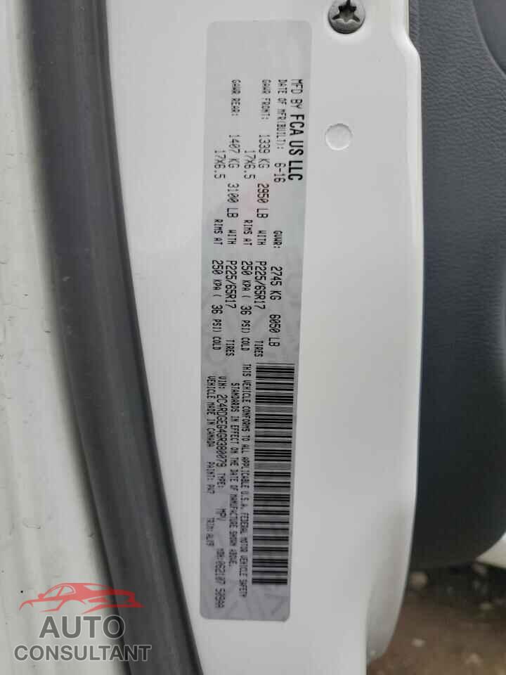 DODGE CARAVAN 2016 - 2C4RDGEG4GR380079