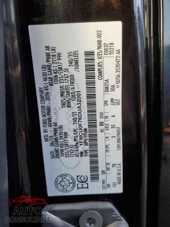 FORD ESCAPE 2013 - 1FMCU0F76DUA32001