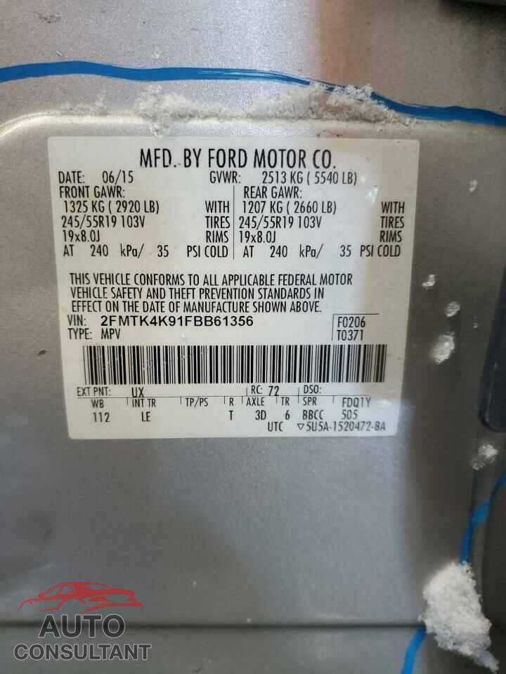 FORD EDGE 2015 - 2FMTK4K91FBB61356