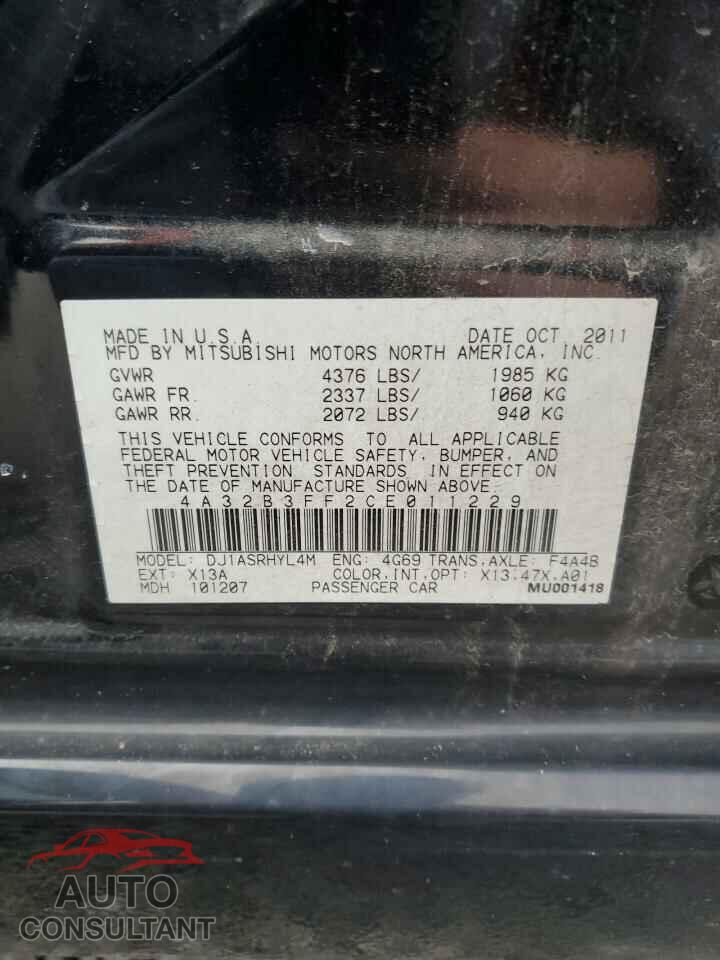 MITSUBISHI GALANT 2012 - 4A32B3FF2CE011229