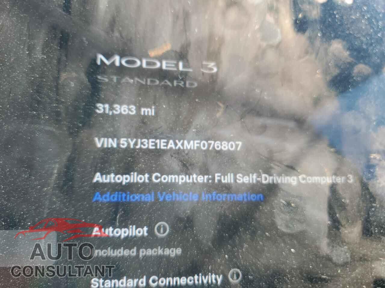 TESLA MODEL 3 2021 - 5YJ3E1EAXMF076807