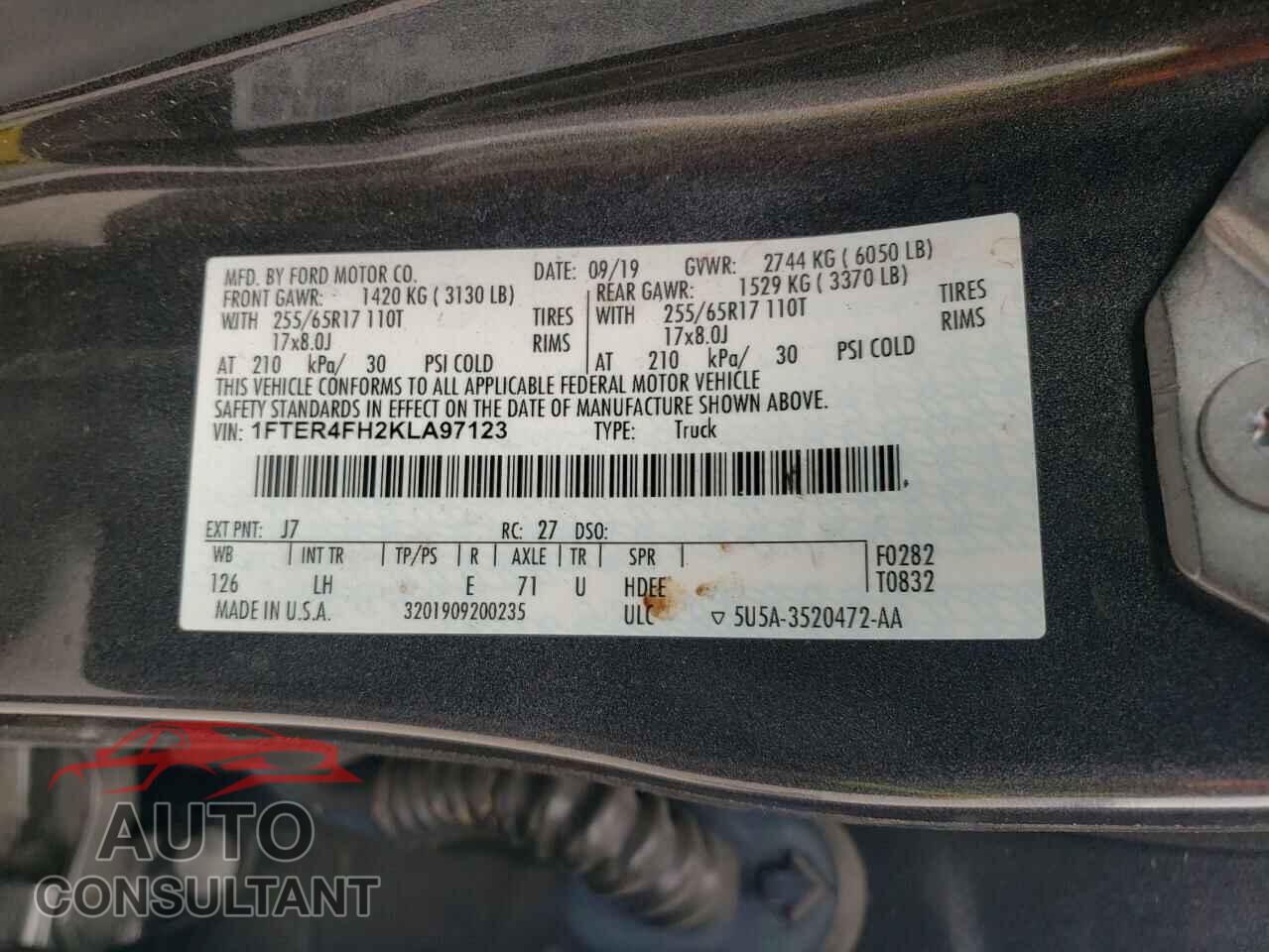 FORD RANGER 2019 - 1FTER4FH2KLA97123