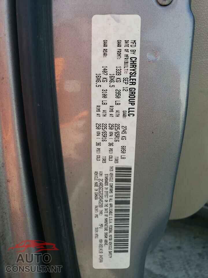DODGE CARAVAN 2013 - 2C4RDGCG2DR545299