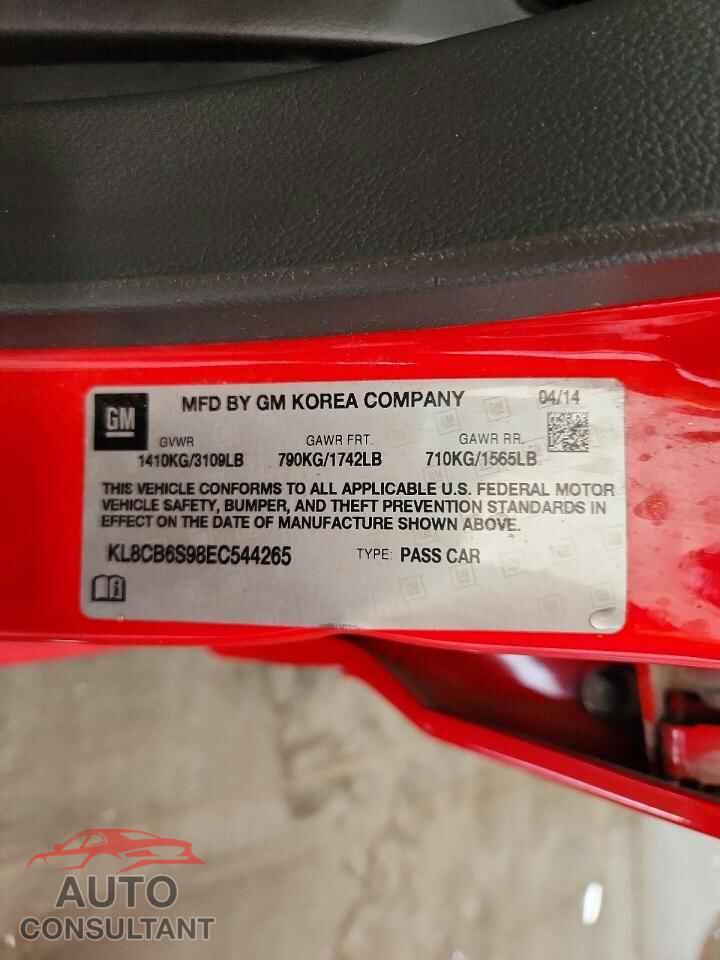 CHEVROLET SPARK 2014 - KL8CB6S98EC544265