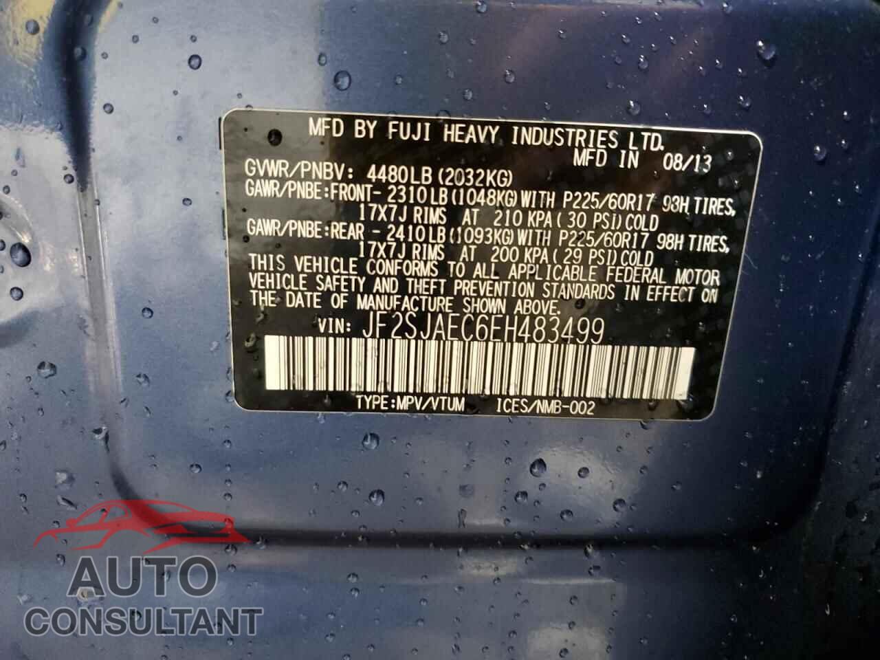 SUBARU FORESTER 2014 - JF2SJAEC6EH483499