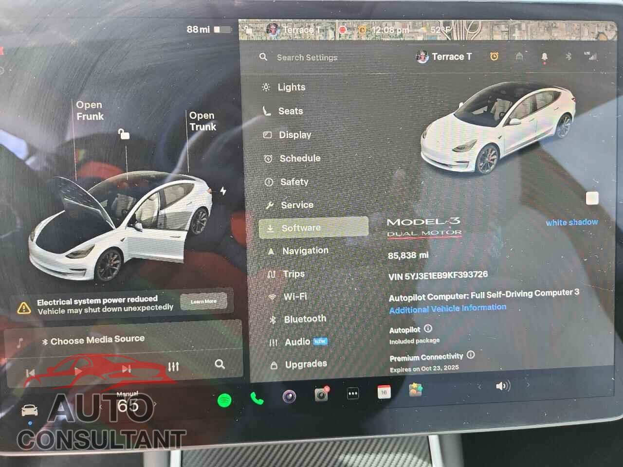 TESLA MODEL 3 2019 - 5YJ3E1EB9KF393726