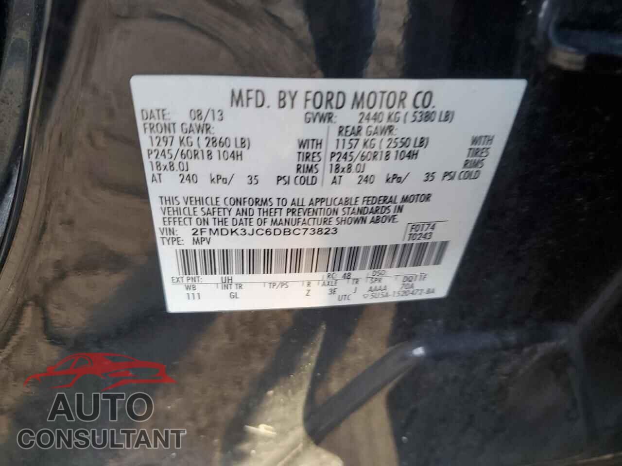 FORD EDGE 2013 - 2FMDK3JC6DBC73823