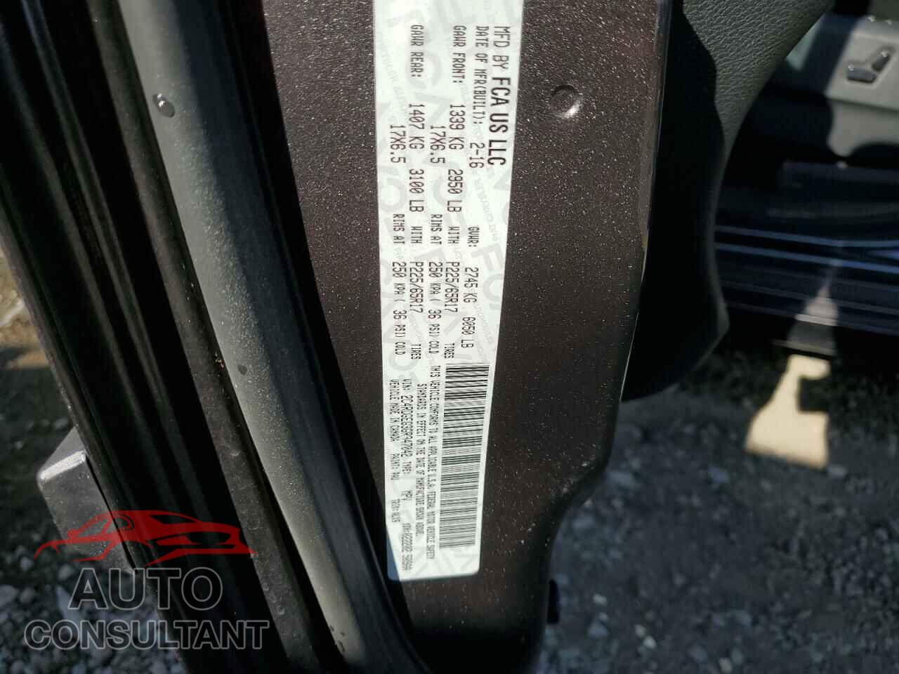 DODGE CARAVAN 2016 - 2C4RDGEG3GR347042