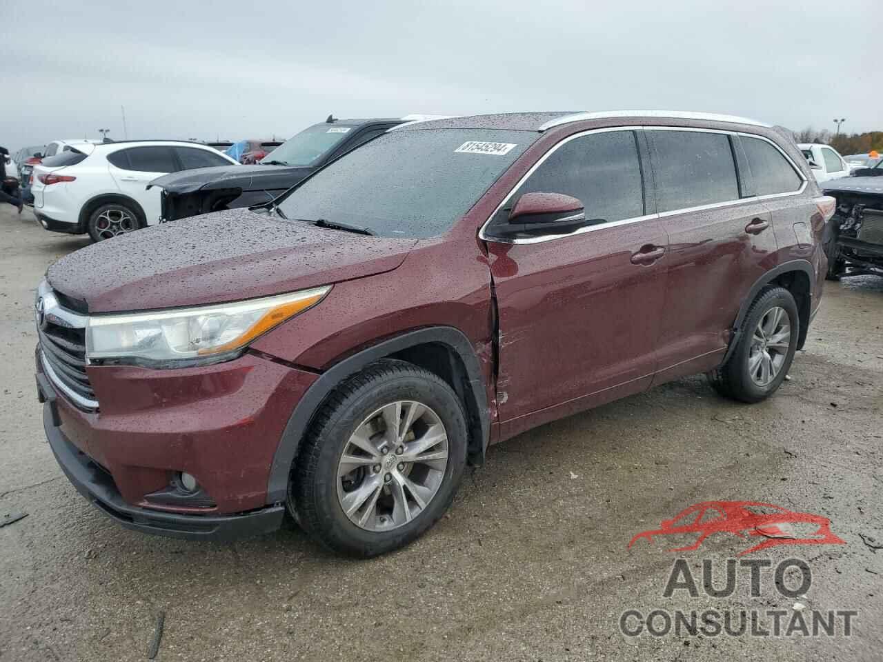 TOYOTA HIGHLANDER 2015 - 5TDJKRFH9FS141042