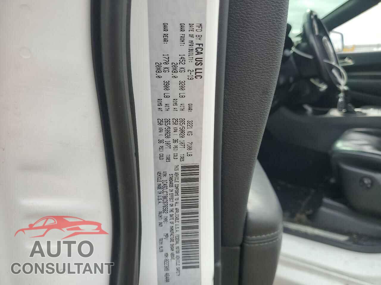 DODGE DURANGO 2019 - 1C4SDJCT8KC676562