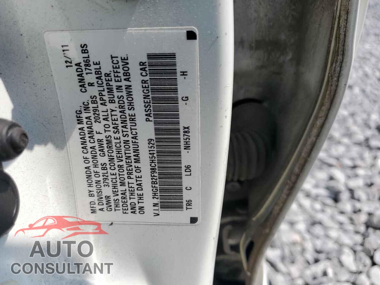 HONDA CIVIC 2012 - 2HGFB2F98CH541529