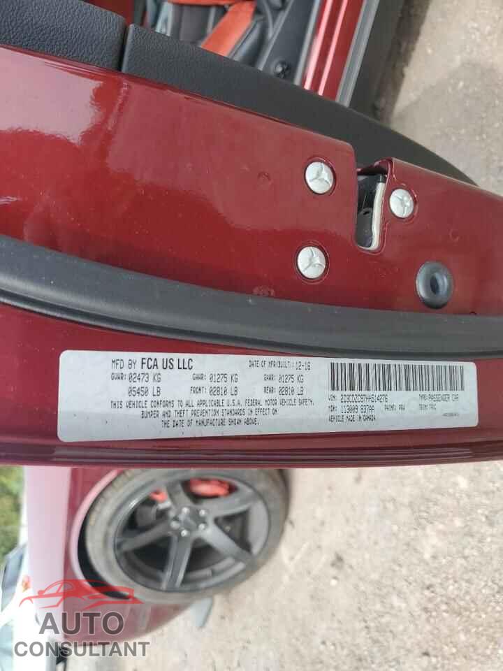 DODGE CHALLENGER 2017 - 2C3CDZC97HH514276