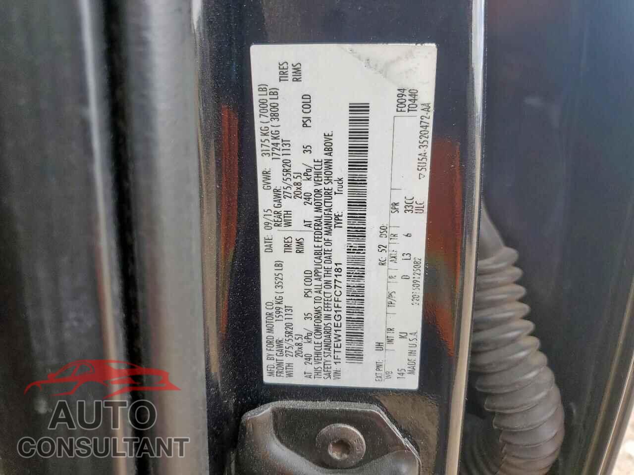 FORD F-150 2015 - 1FTEW1EG1FFC77181