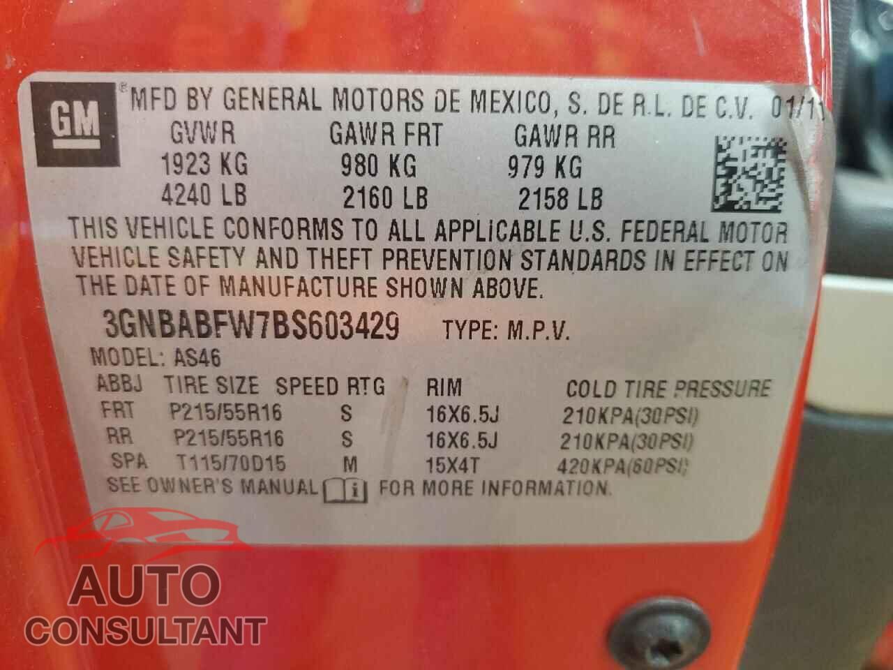 CHEVROLET HHR 2011 - 3GNBABFW7BS603429