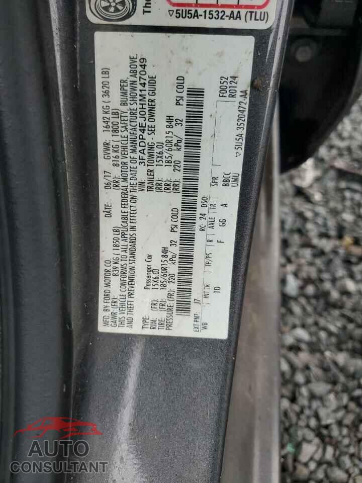 FORD FIESTA 2017 - 3FADP4EJ0HM147049