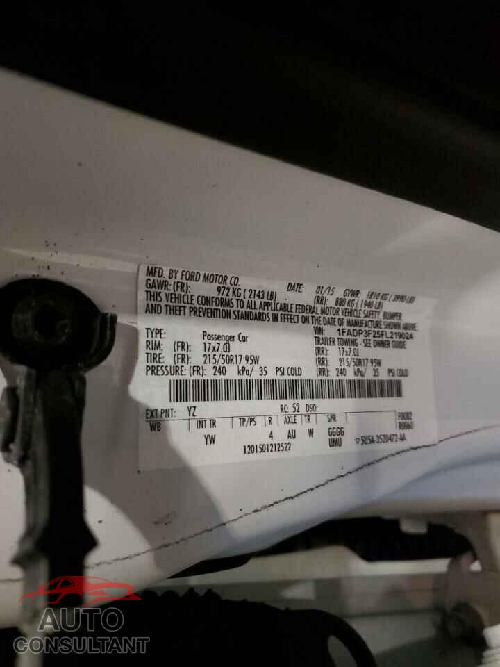 FORD FOCUS 2015 - 1FADP3F25FL219024