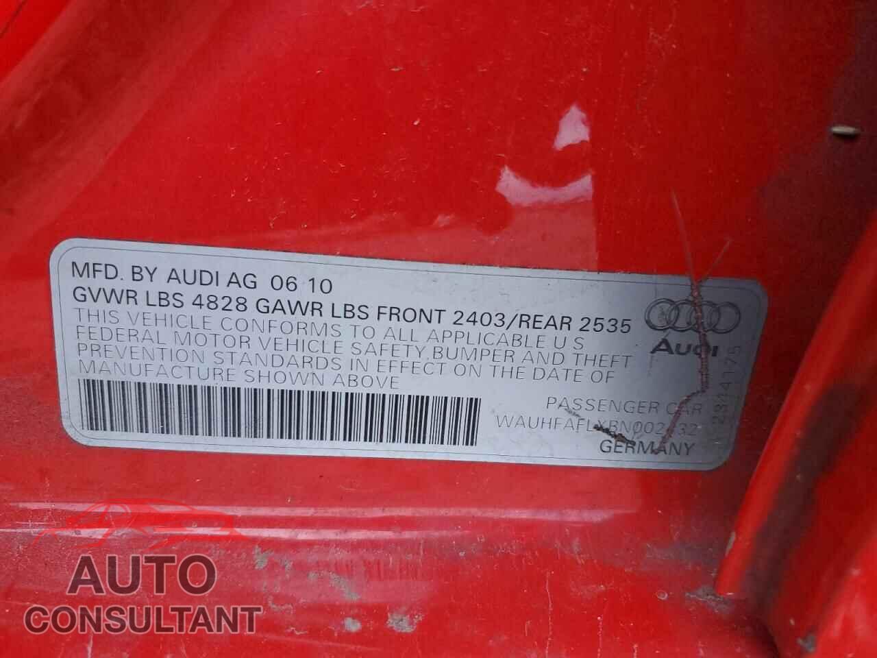 AUDI A4 2011 - WAUHFAFLXBN002432