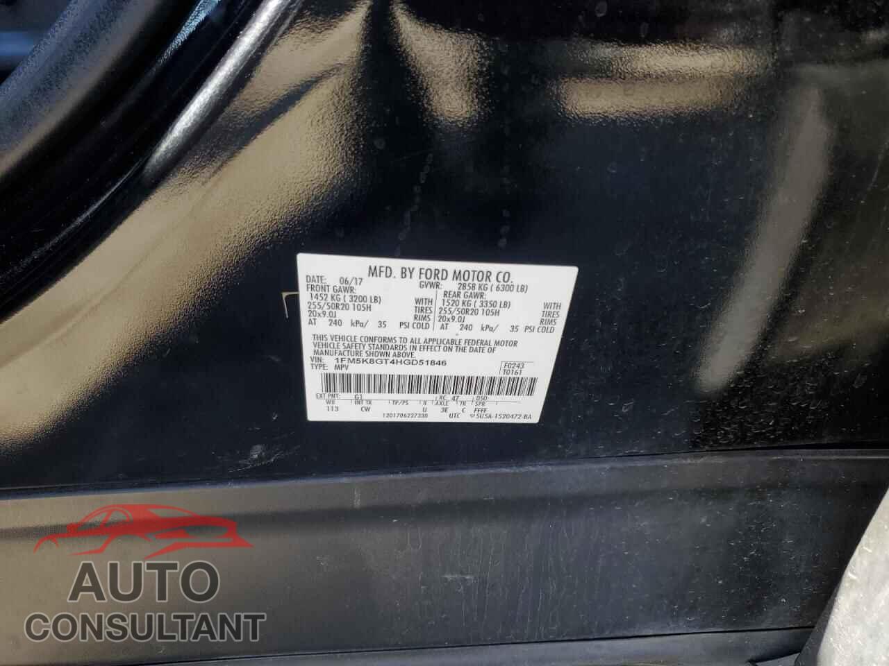 FORD EXPLORER 2017 - 1FM5K8GT4HGD51846