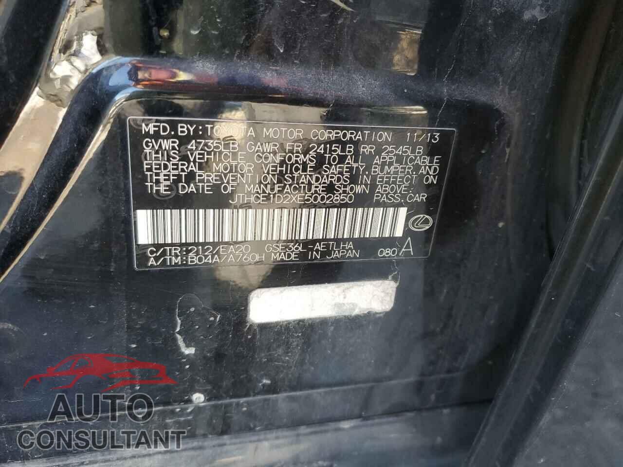 LEXUS IS 2014 - JTHCE1D2XE5002850