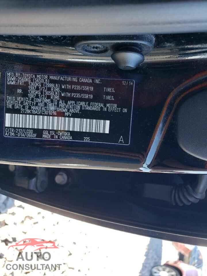 LEXUS RX350 2015 - 2T2BK1BA5FC301016