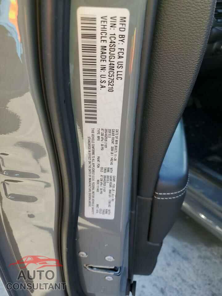 DODGE DURANGO 2021 - 1C4SDJGJ4MC575210