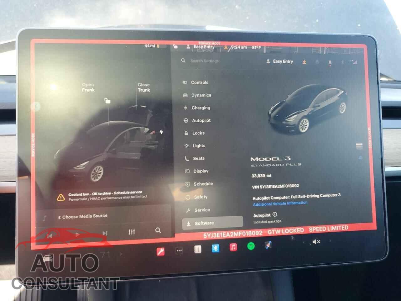 TESLA MODEL 3 2021 - 5YJ3E1EA2MF018092