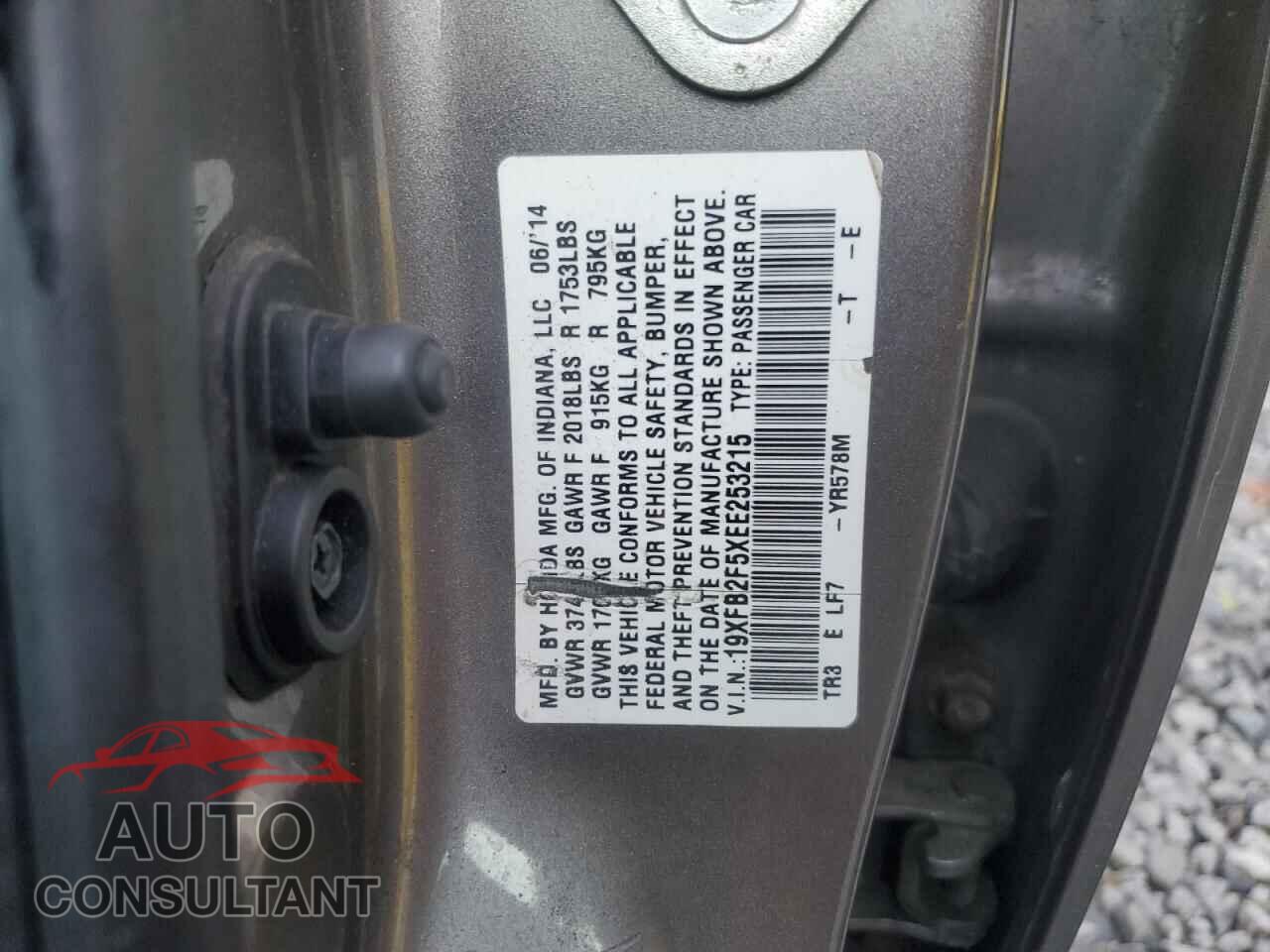 HONDA CIVIC 2014 - 19XFB2F5XEE253215
